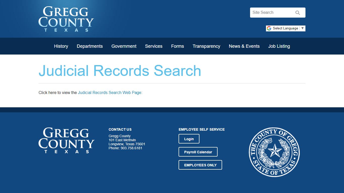 Judicial Records Search - Gregg County, Texas